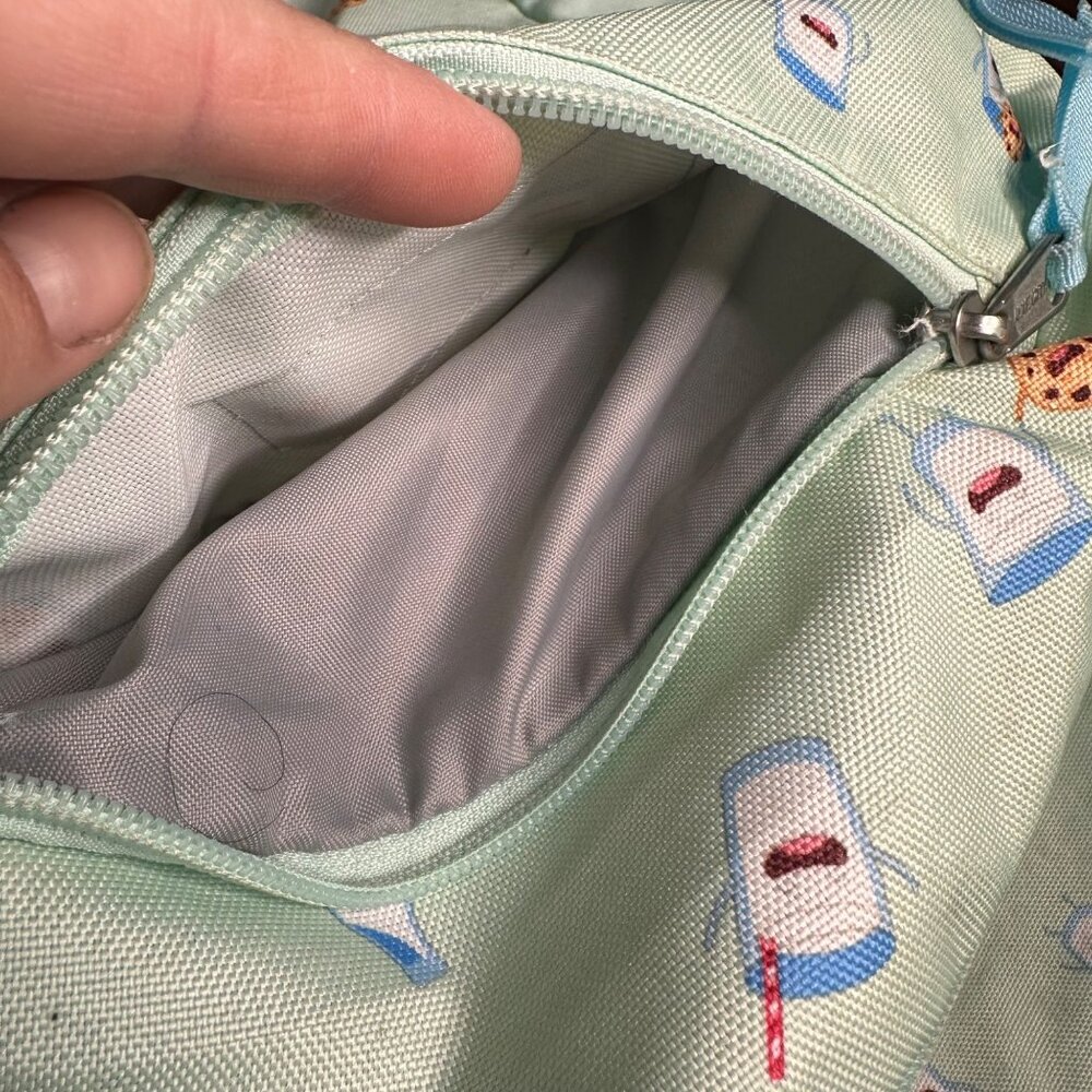 Unhinged By Jansport Mint Backpack With Milk & Cookies Print Adjustable Straps - Picture 12 of 14